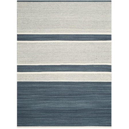 Safavieh Kilim Hand Woven Flat Weave Large Rectangle Rug- Blue - Ivory- 8 x 10 ft. KLM952A-8